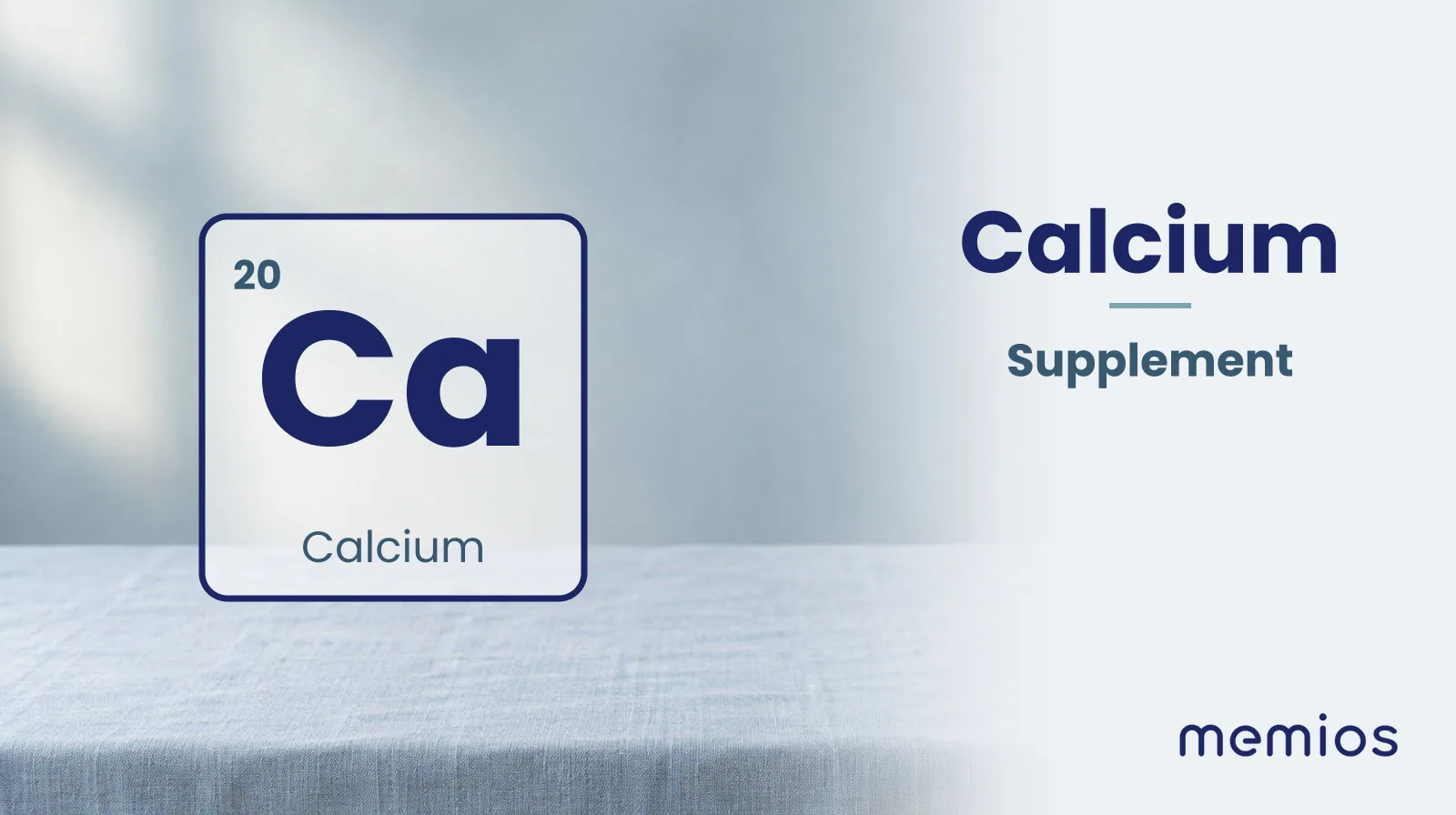 The chemical symbol Ca for Calcium, drawn on pale linen.