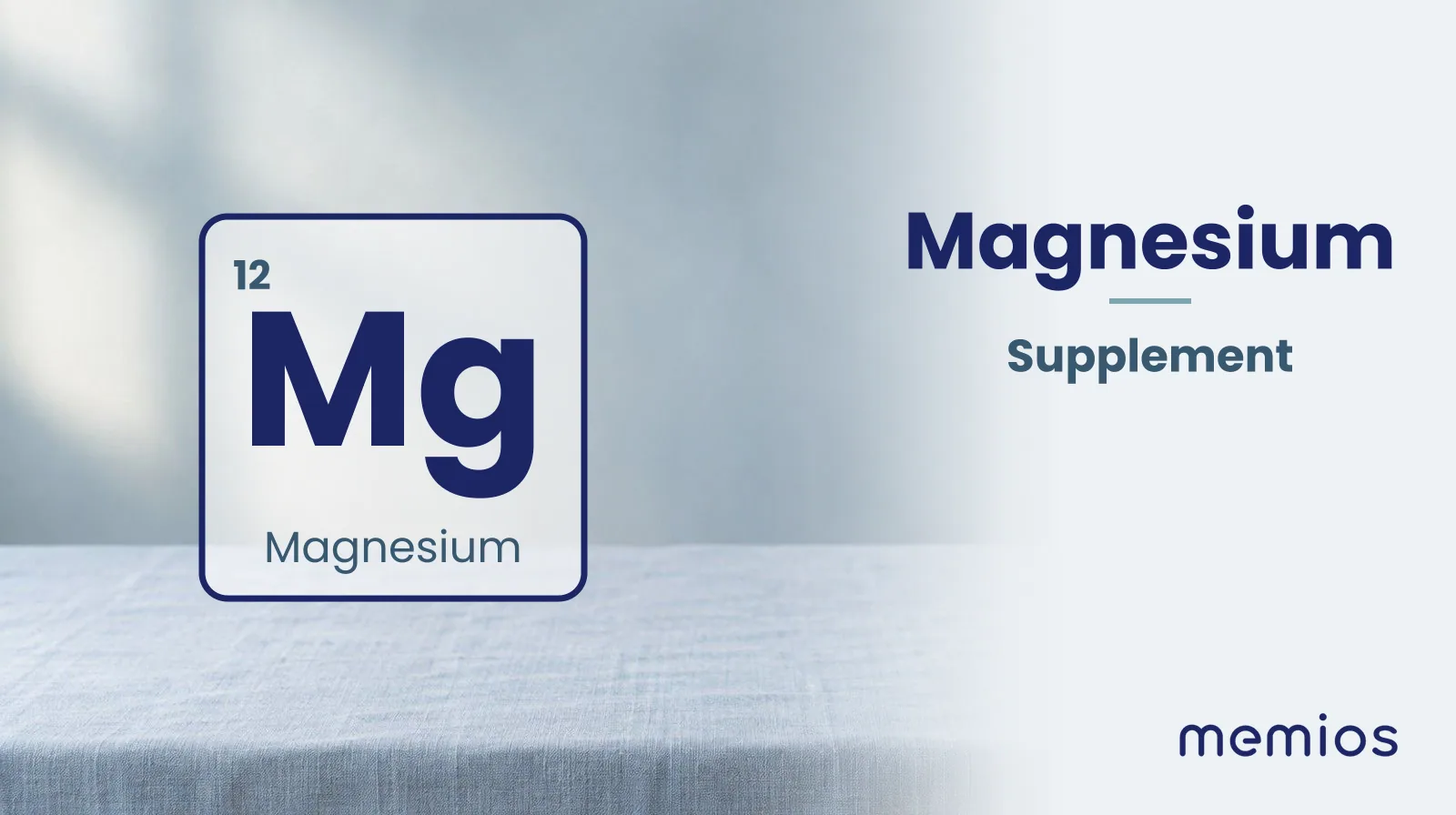 The chemical symbol Mg for Magnesium, drawn on pale linen.