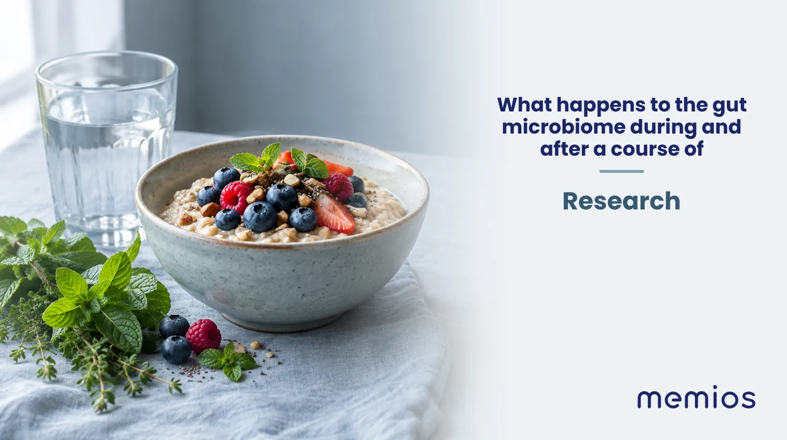 Photograph for What happens to the gut microbiome during and after a course of antibiotics?: whole foods on pale linen.