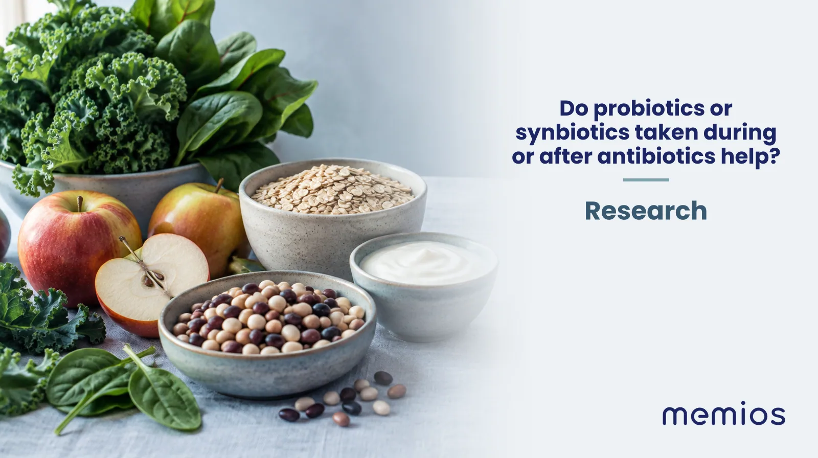 Photograph for Do probiotics or synbiotics taken during or after antibiotics help?: whole foods on pale linen.