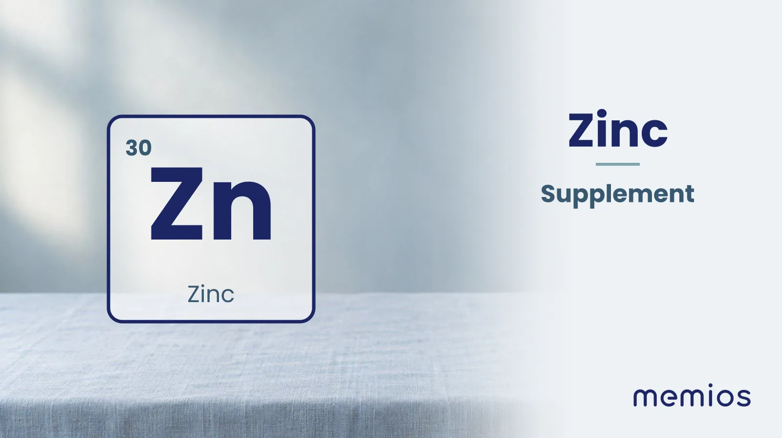 The chemical symbol Zn for Zinc, drawn on pale linen.